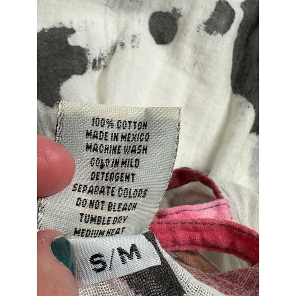 Sucesos‎ Top Womens Small Medium White Splatter Hand Painted Artsy Sheer Beach - Picture 7 of 9